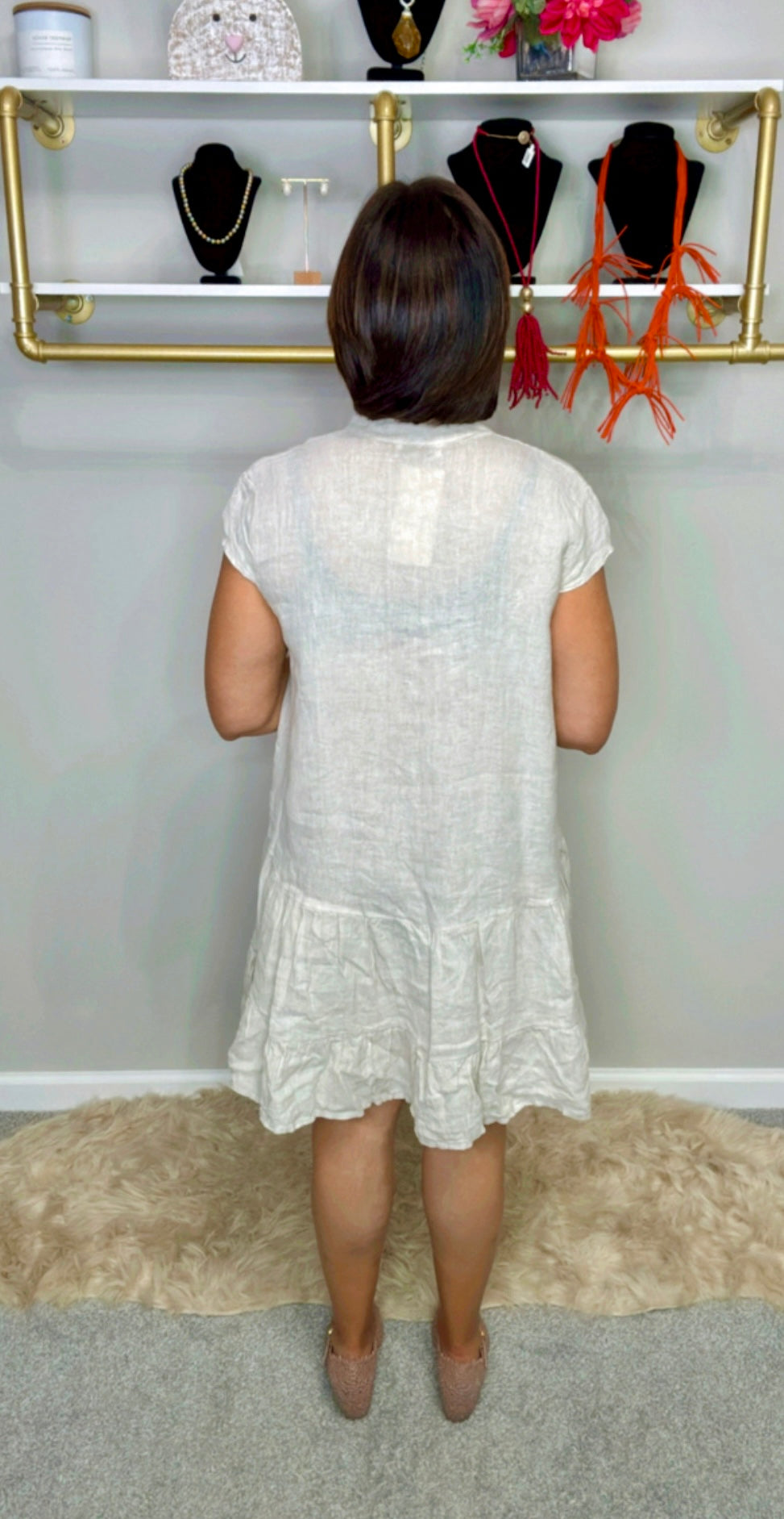 Italian Linen Flowy Short Dress