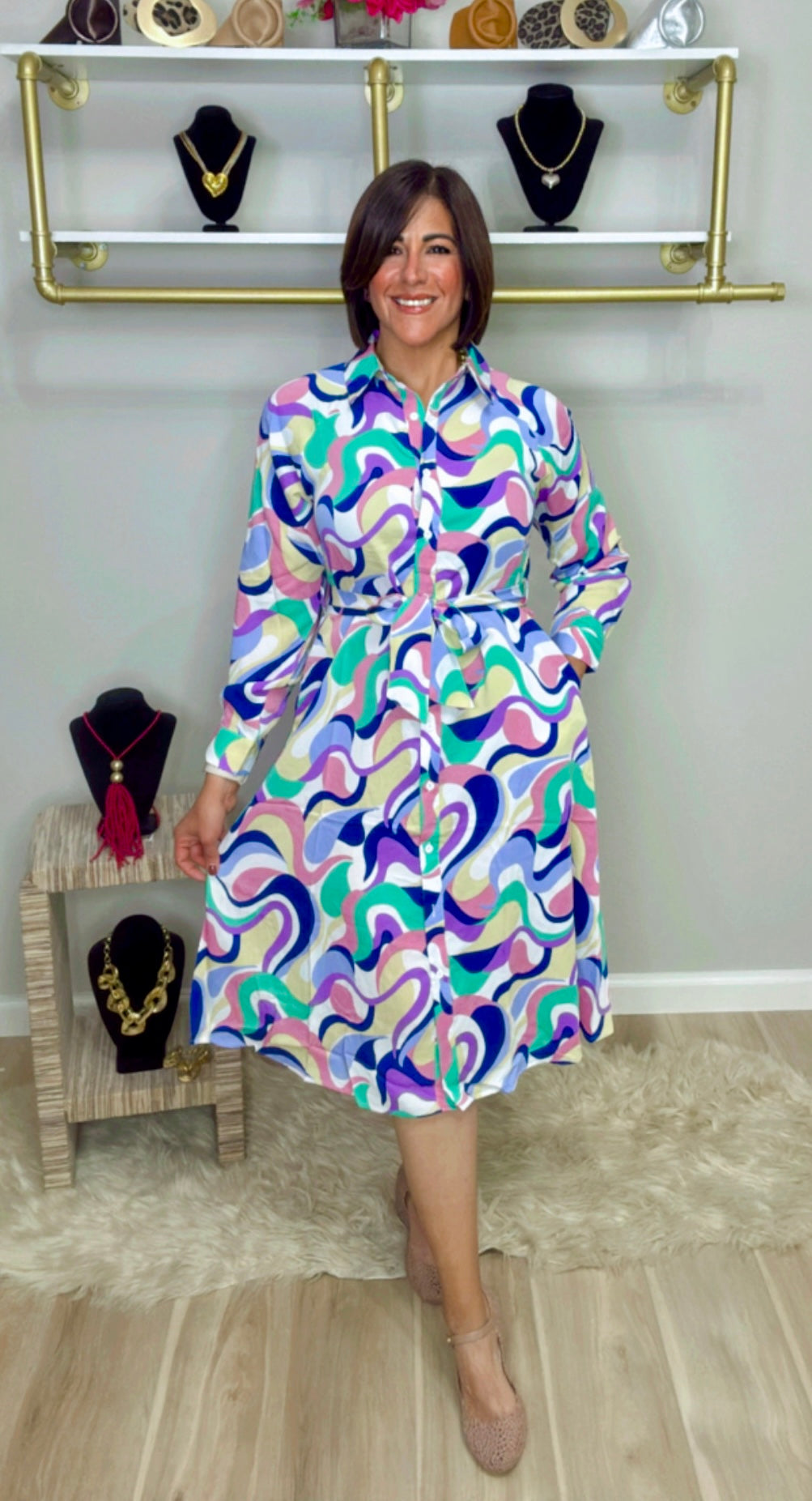 Italian Swirl Stamped Dress