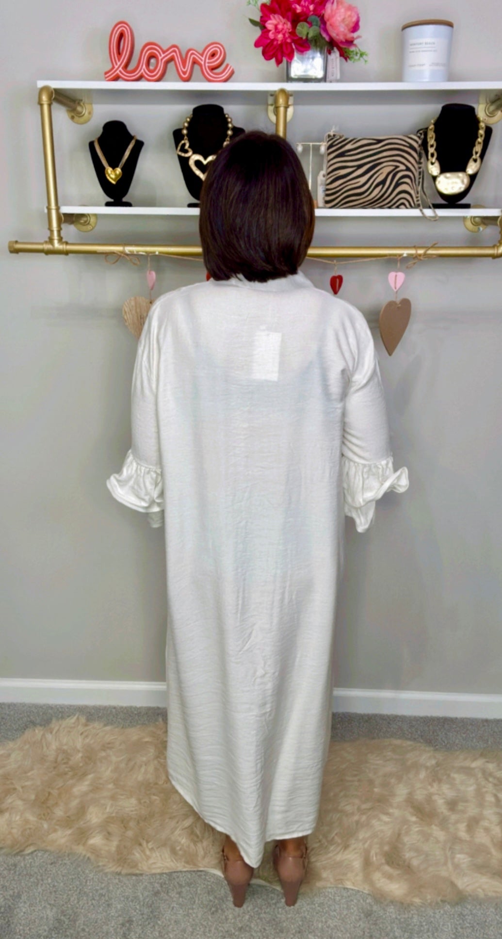 Italian Ruffle Sleeves Dress