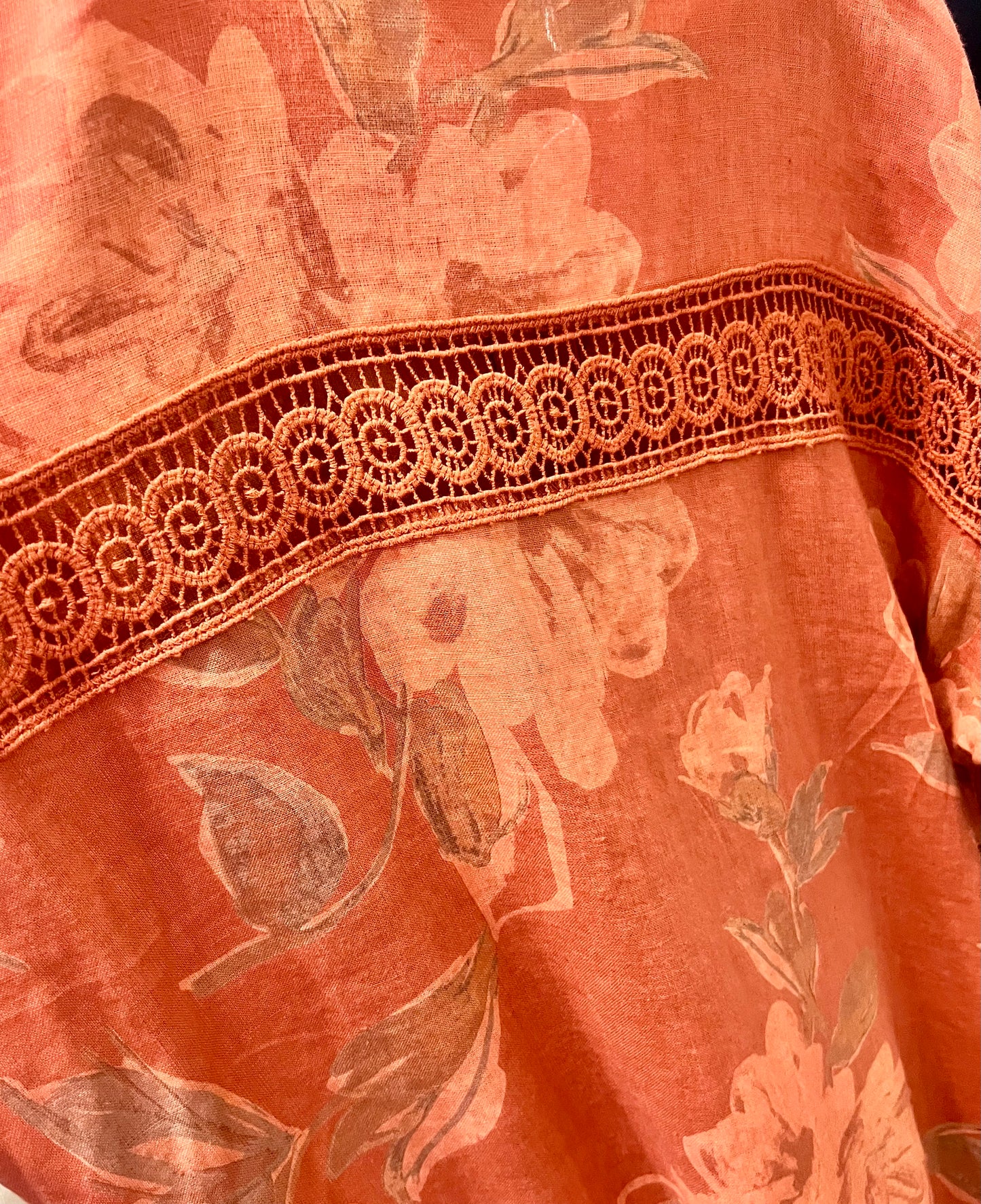 Italian Linen Eyelet Detail Maxi