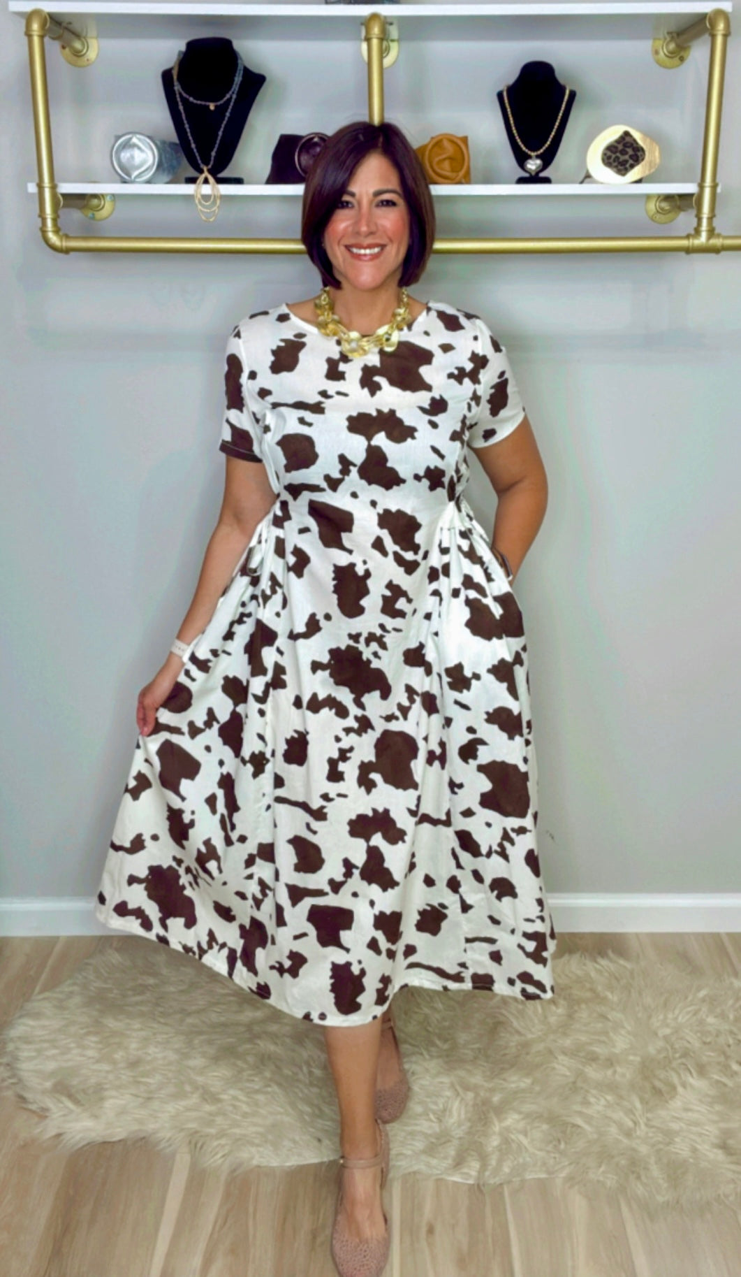 Italian Stamped Adjustable Waist Dress