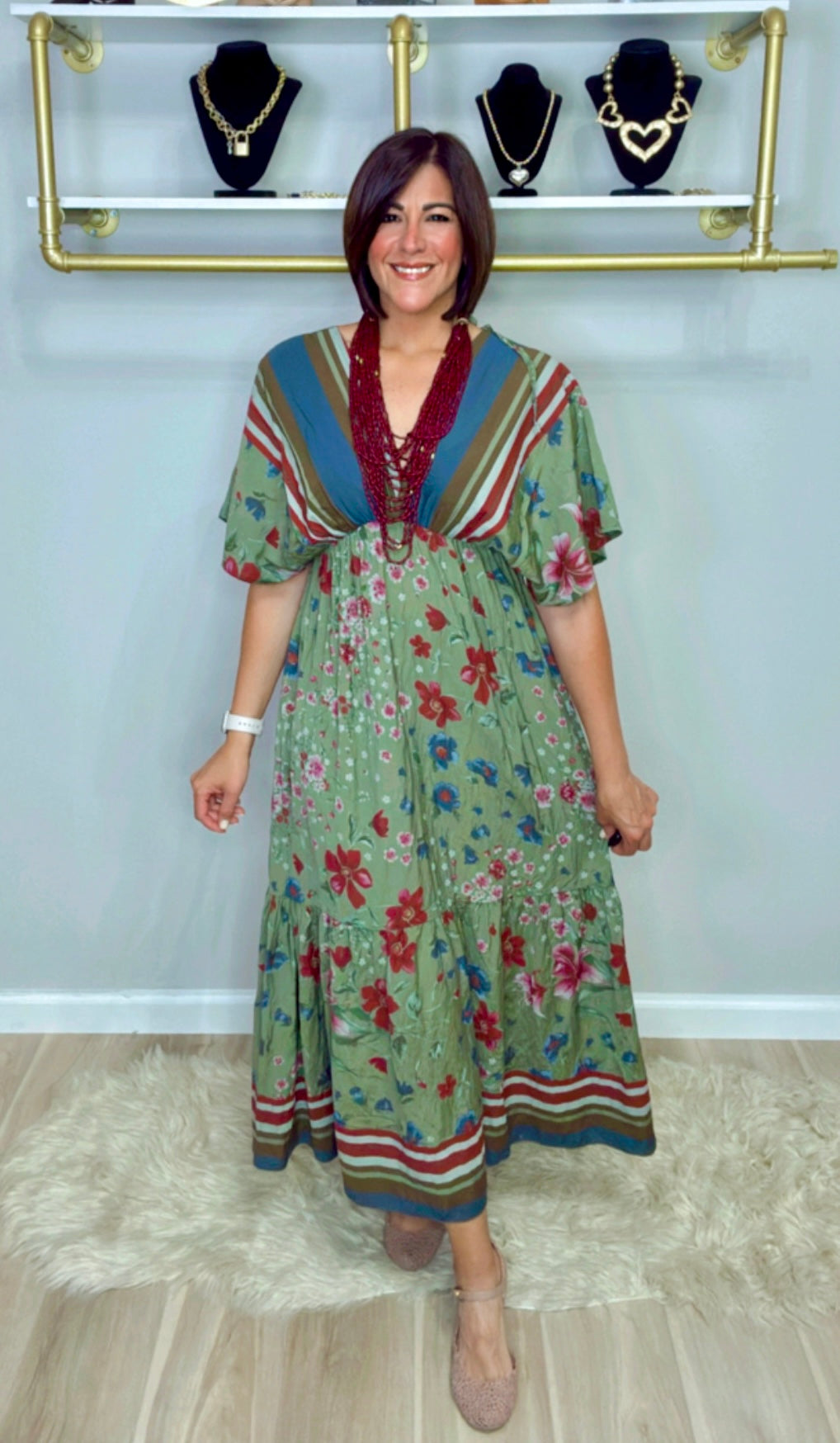 Italian V Neck Dress