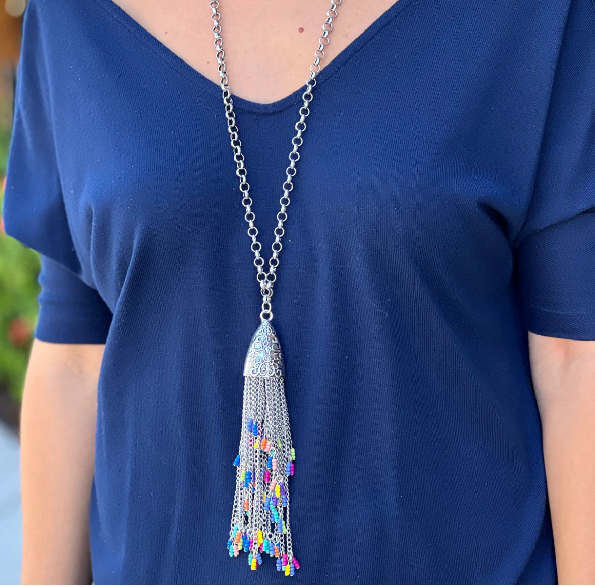 Long Color Tassel Necklace