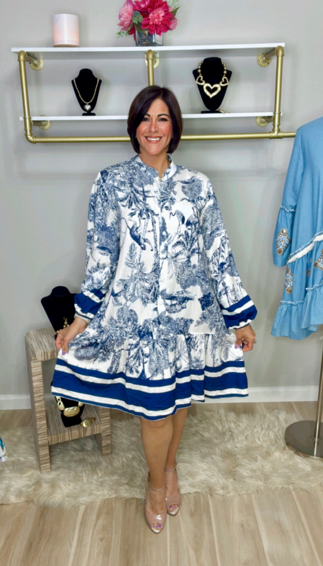 Italian Ruffled Hem Short Dress