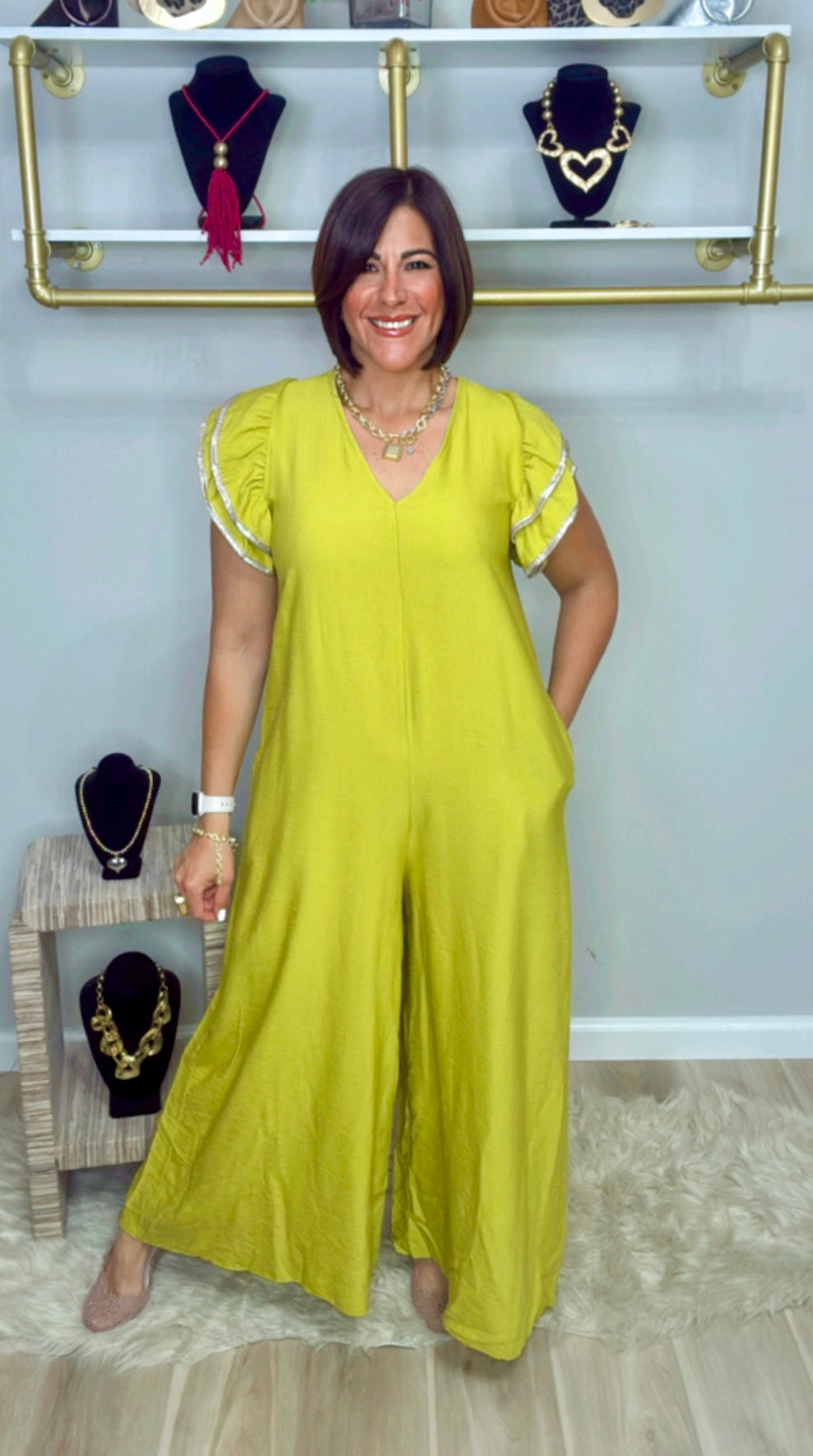 Italian Ruffled Sleeves Jumpsuit