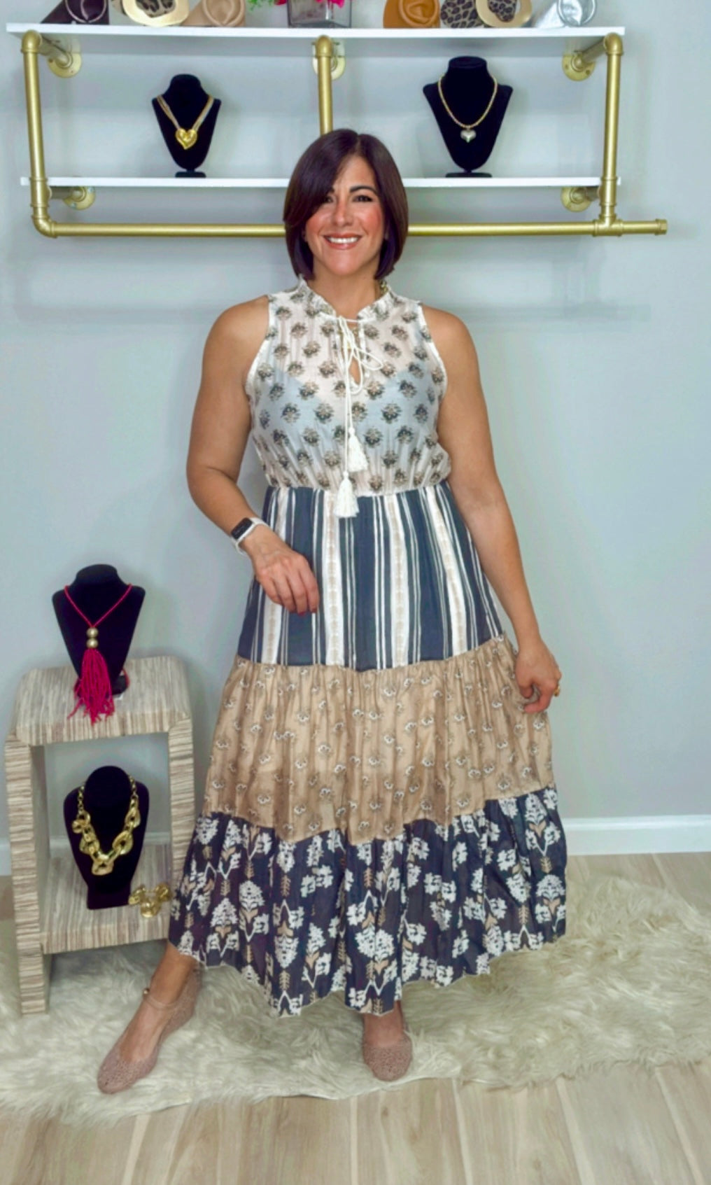 Italian Pattern Block Dress