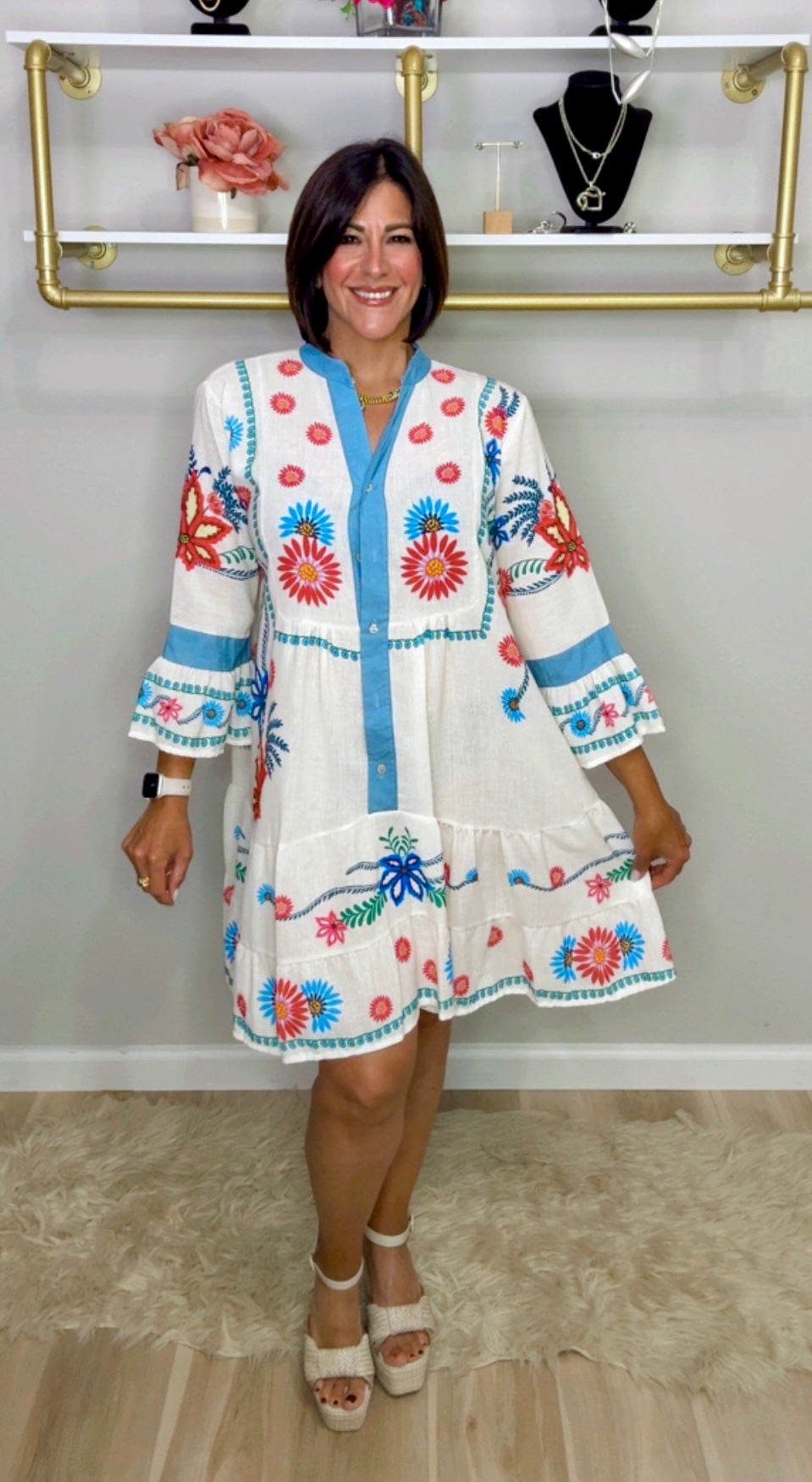 Italian Stamped Dress/Blouse