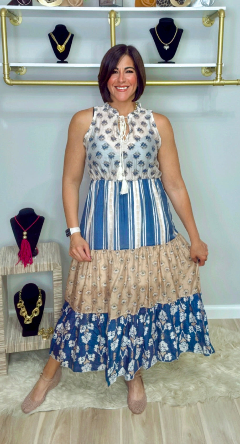 Italian Pattern Block Dress