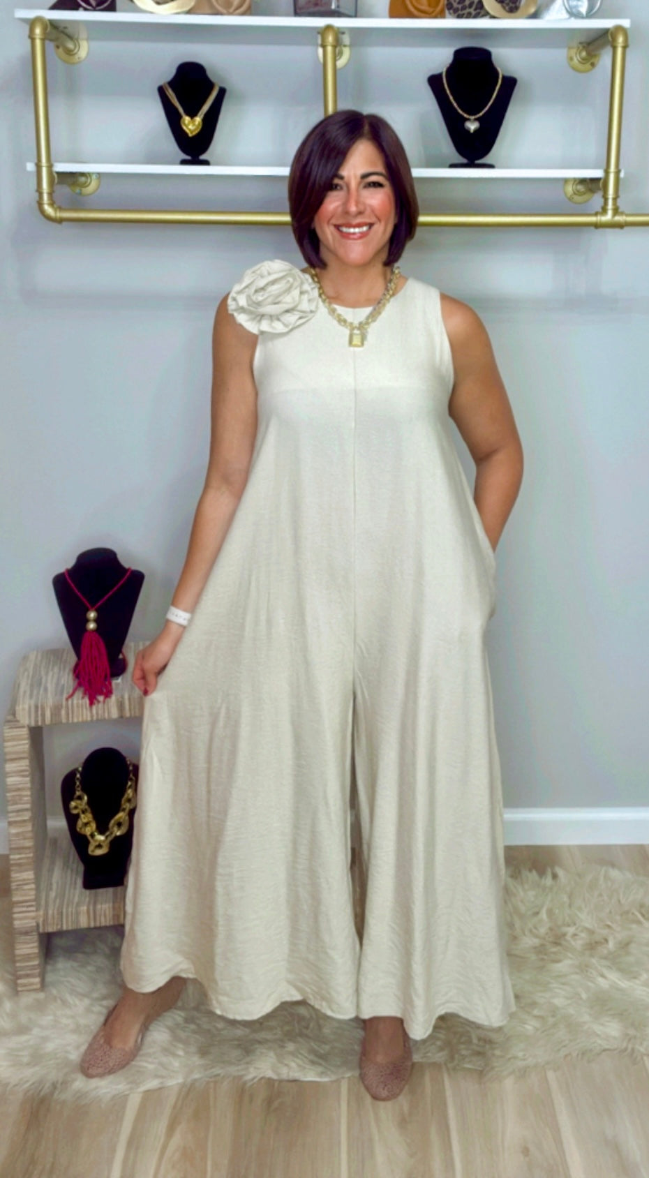 Italian Wide Leg Jumpsuit