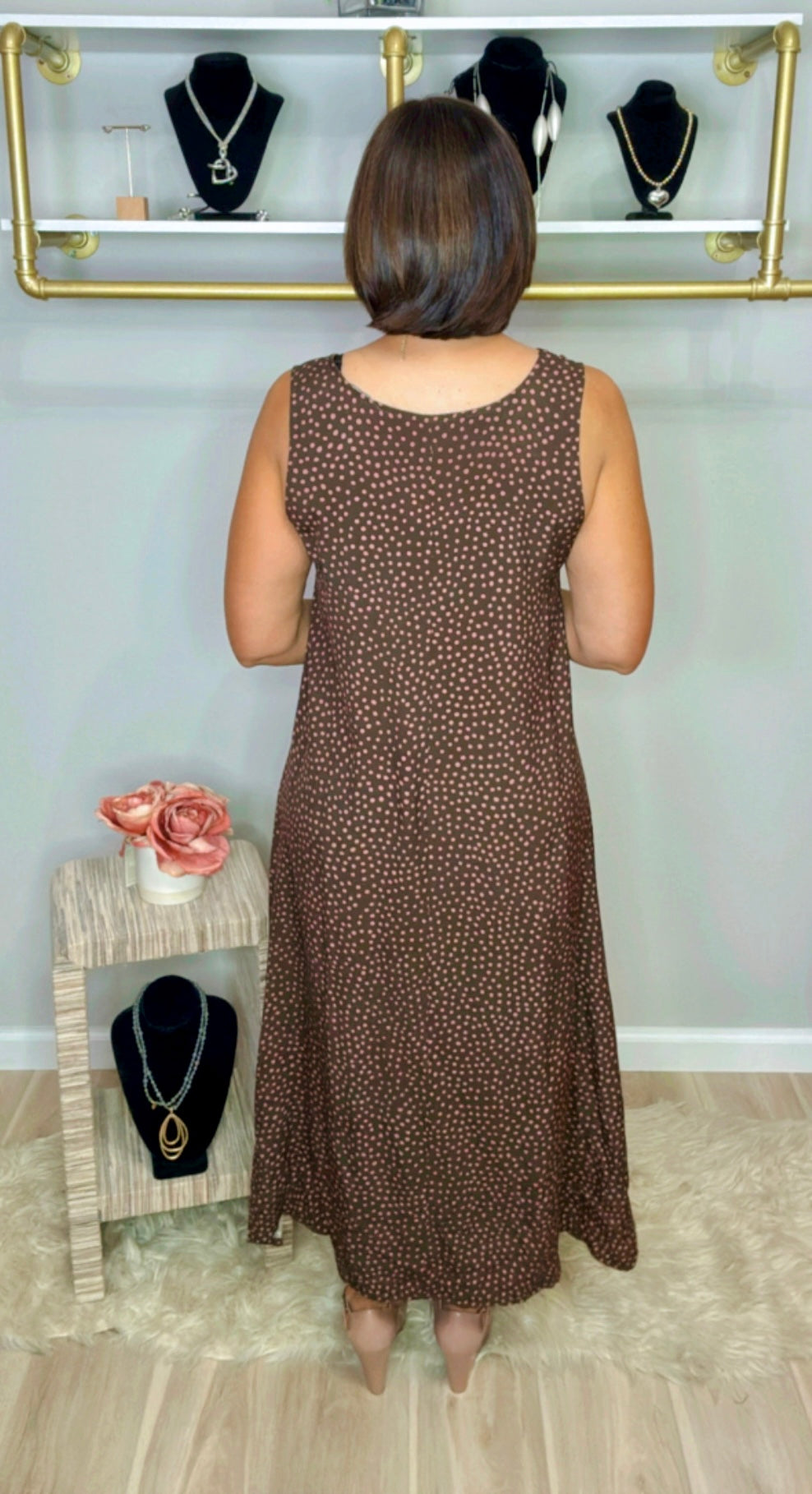 Italian Small Polka Dots Dress