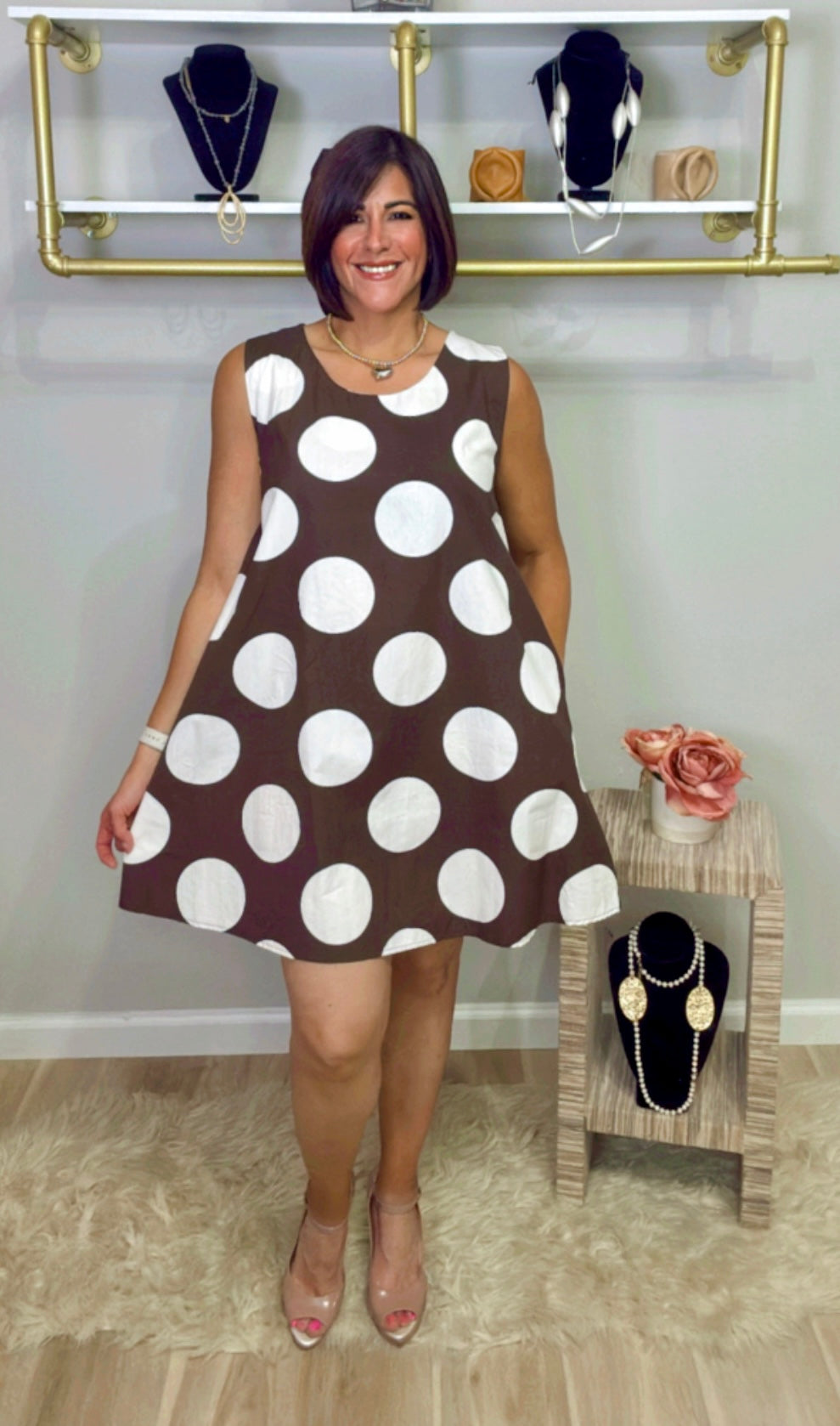 Italian Polka Dots Short Dress