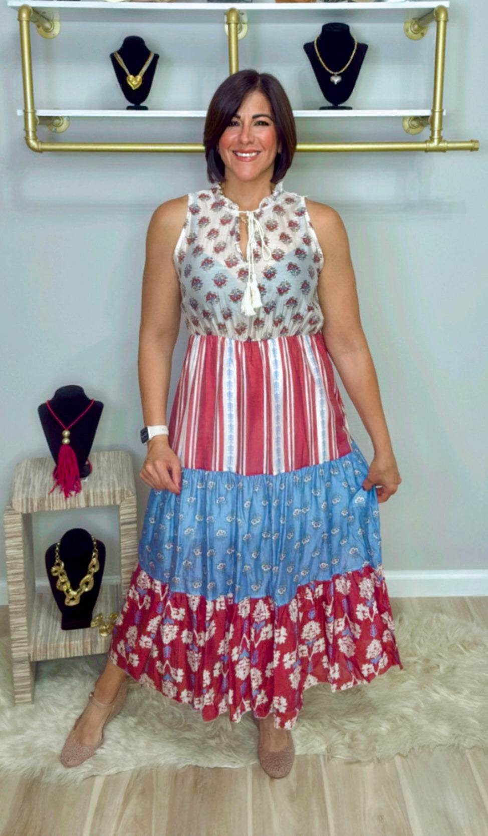 Italian Pattern Block Dress