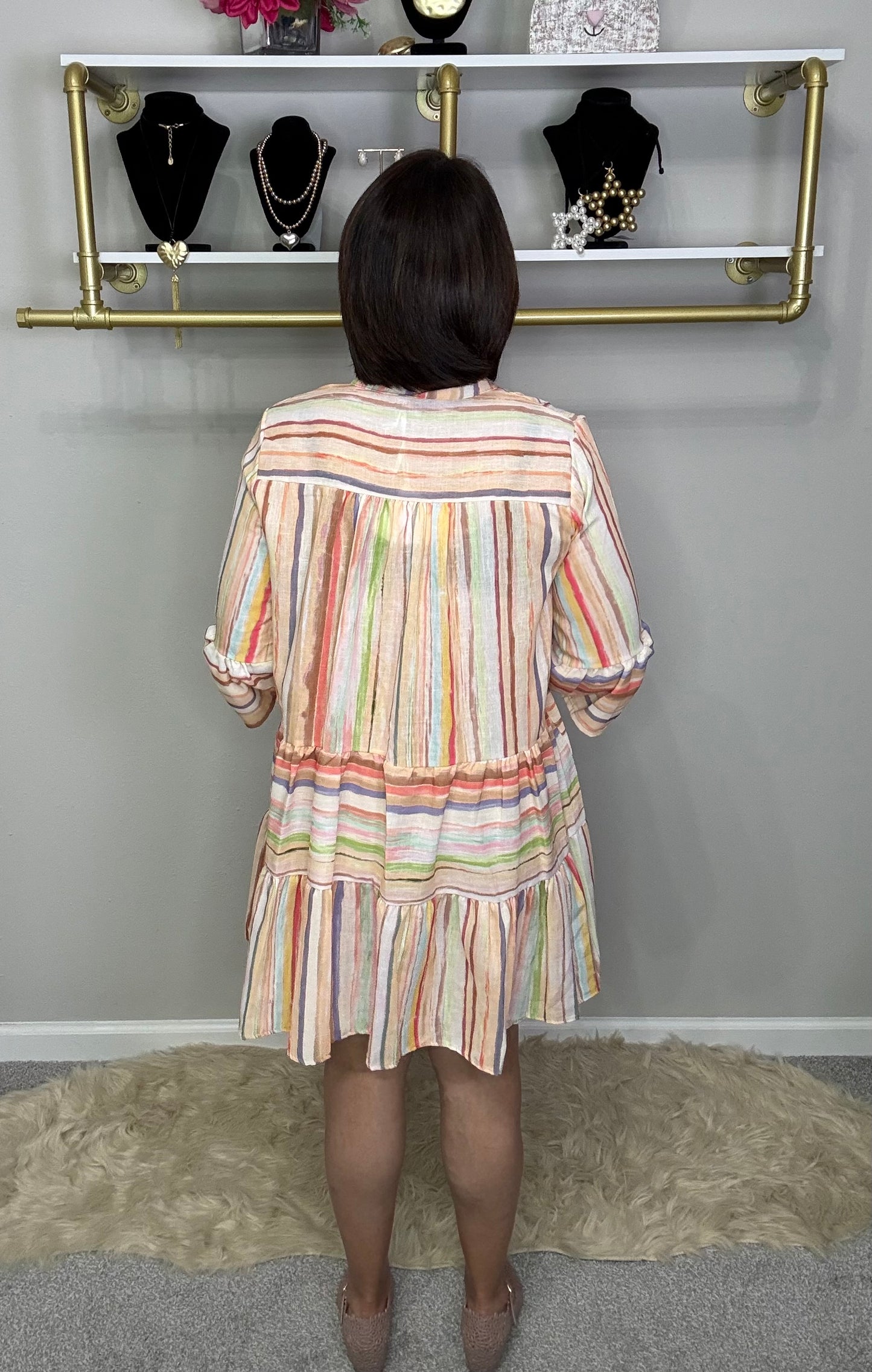 Italian Stripes Multi Color Dress