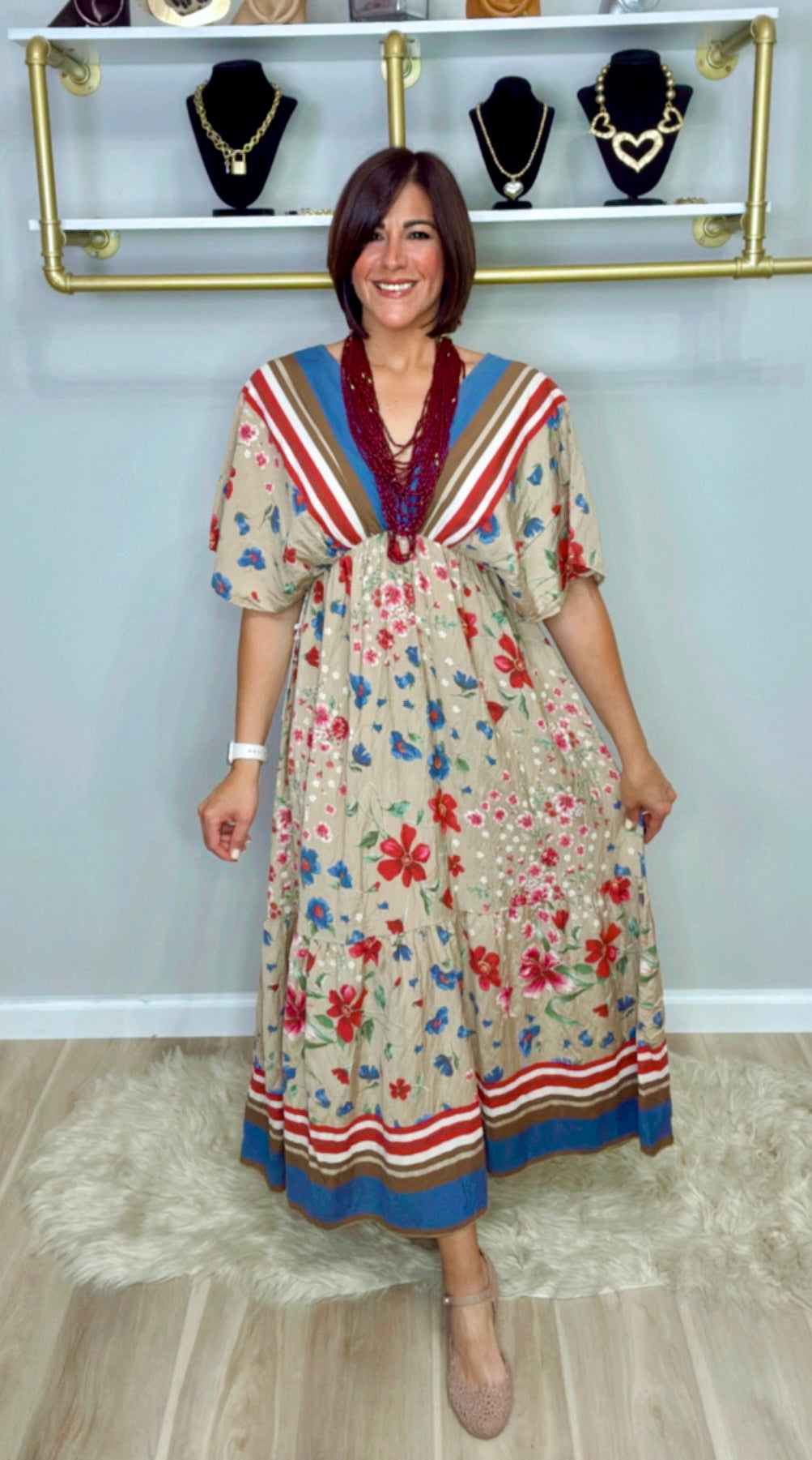 Italian V Neck Dress