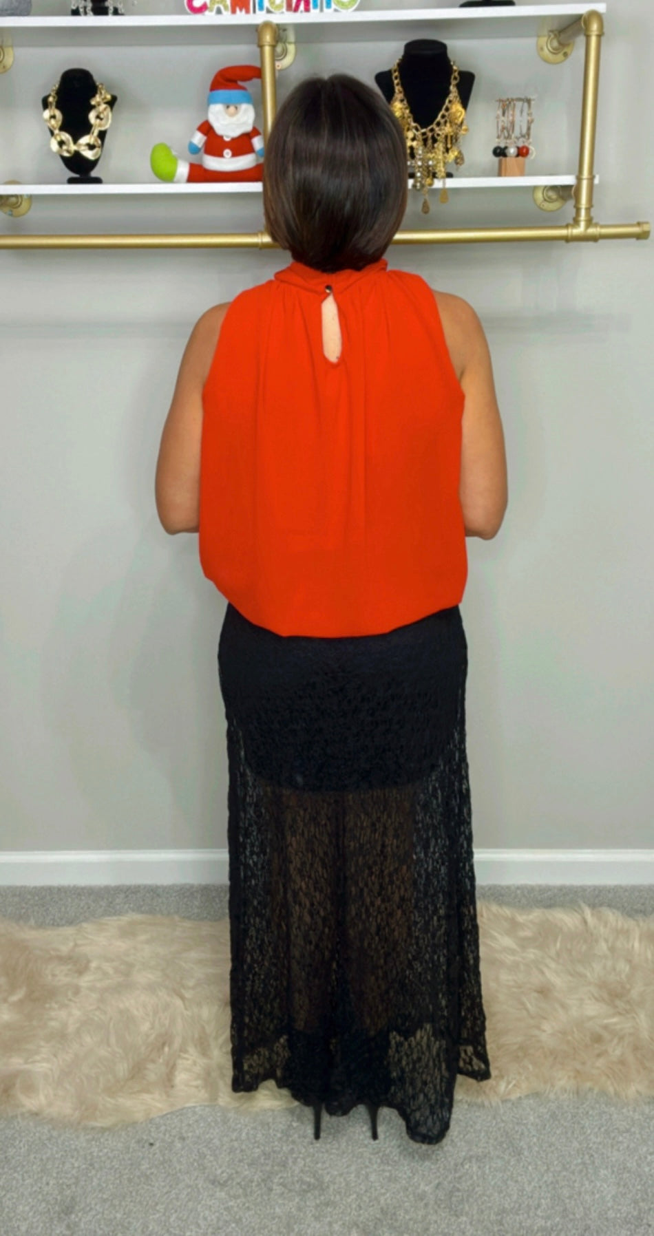 Italian Halter Sleeveless Blouse