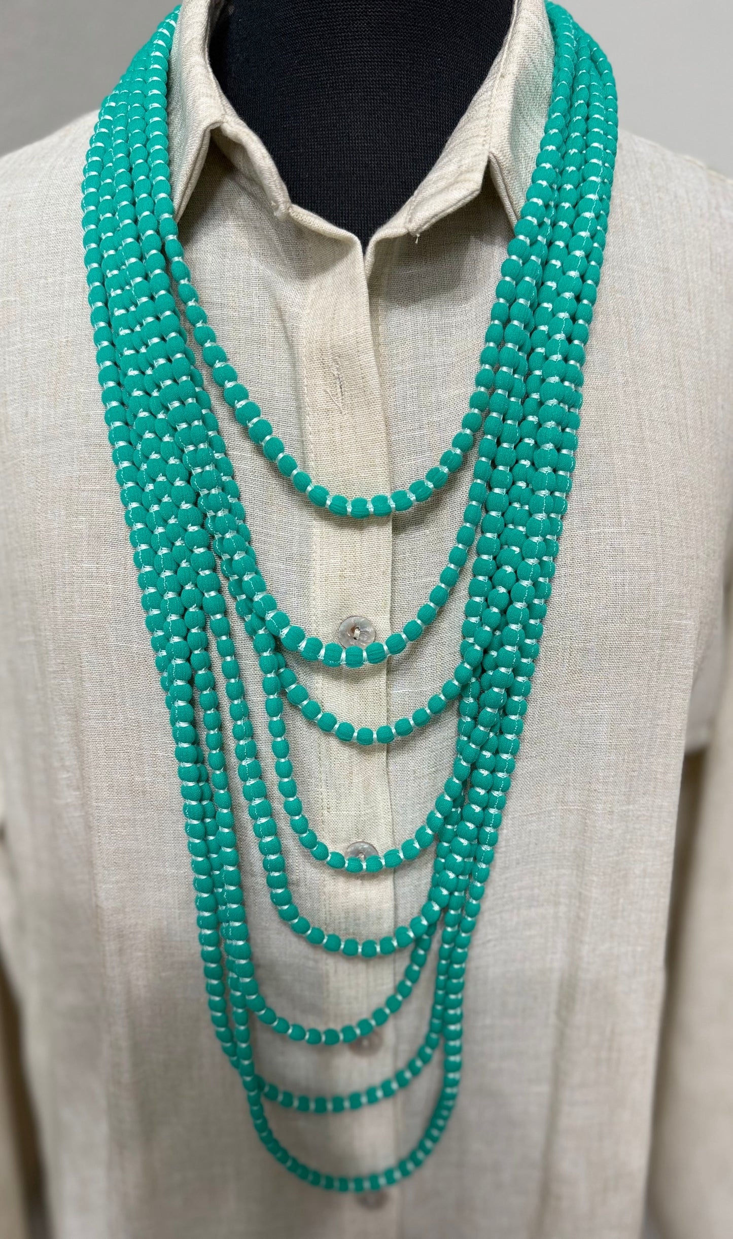 Fabric Multi Strand Necklace