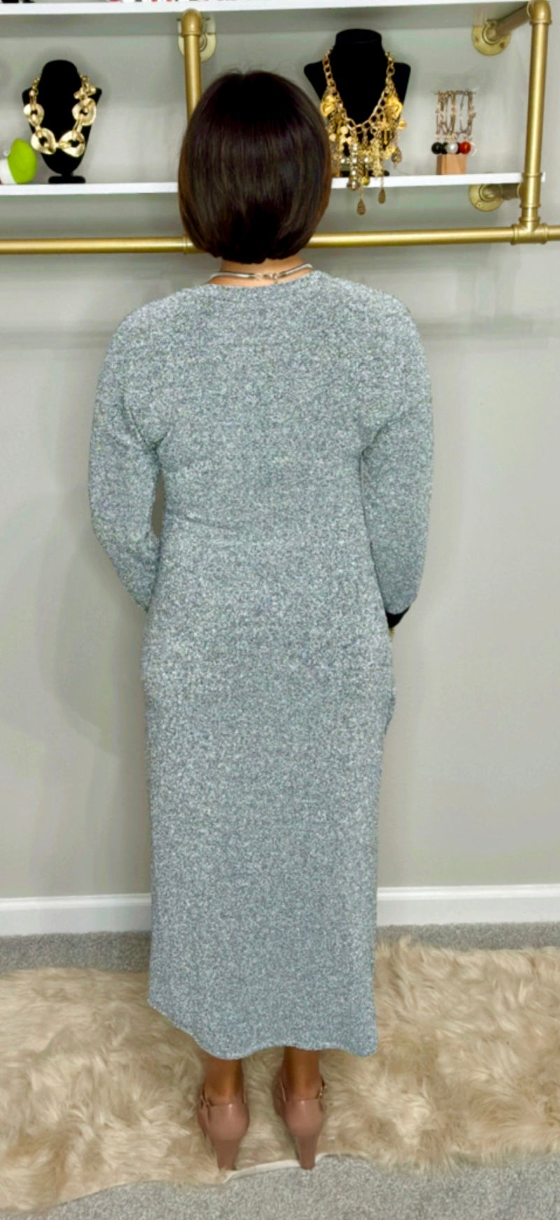 Italian Side Cut Dress Sparkle