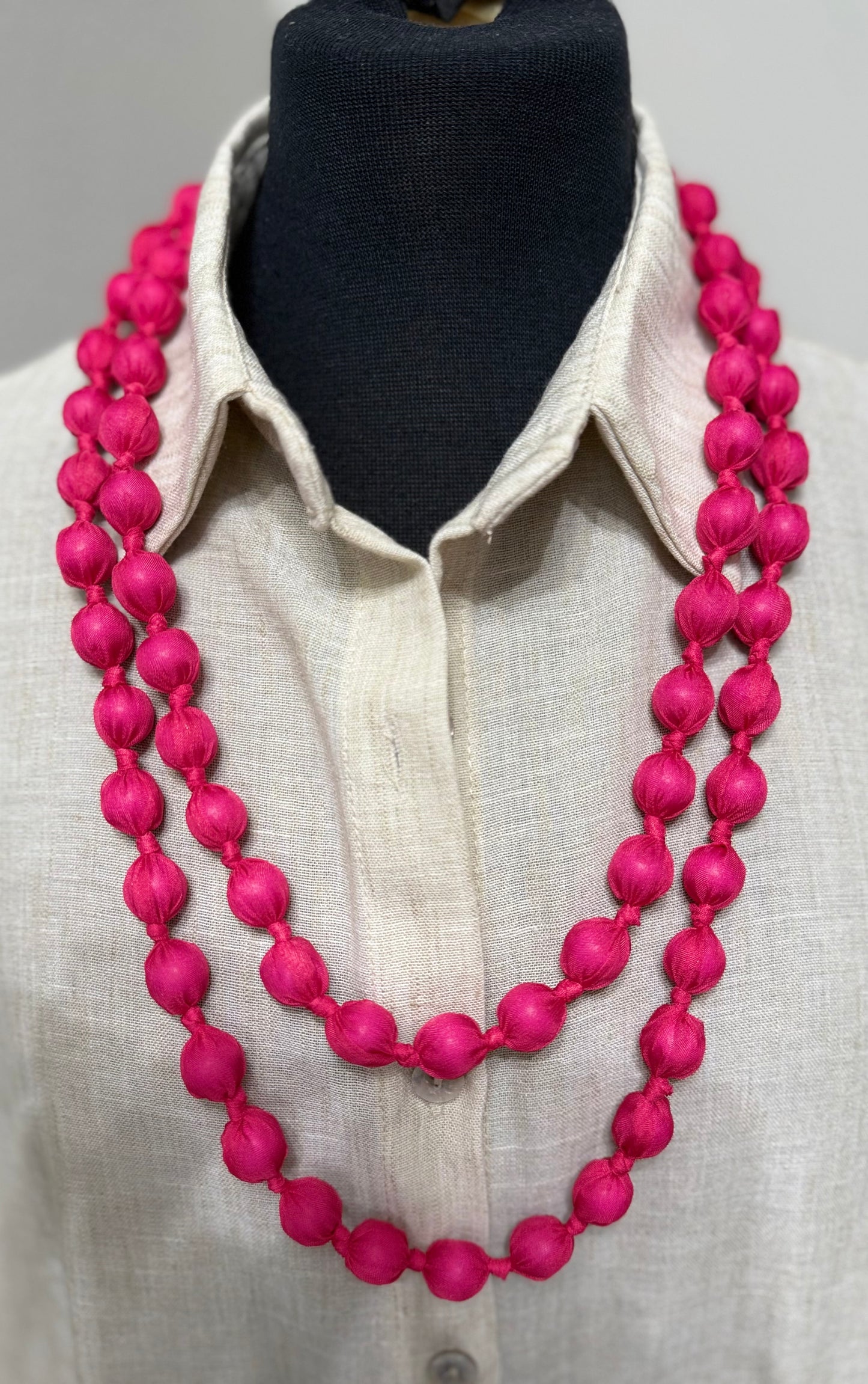 Fabric Long Beads Necklace