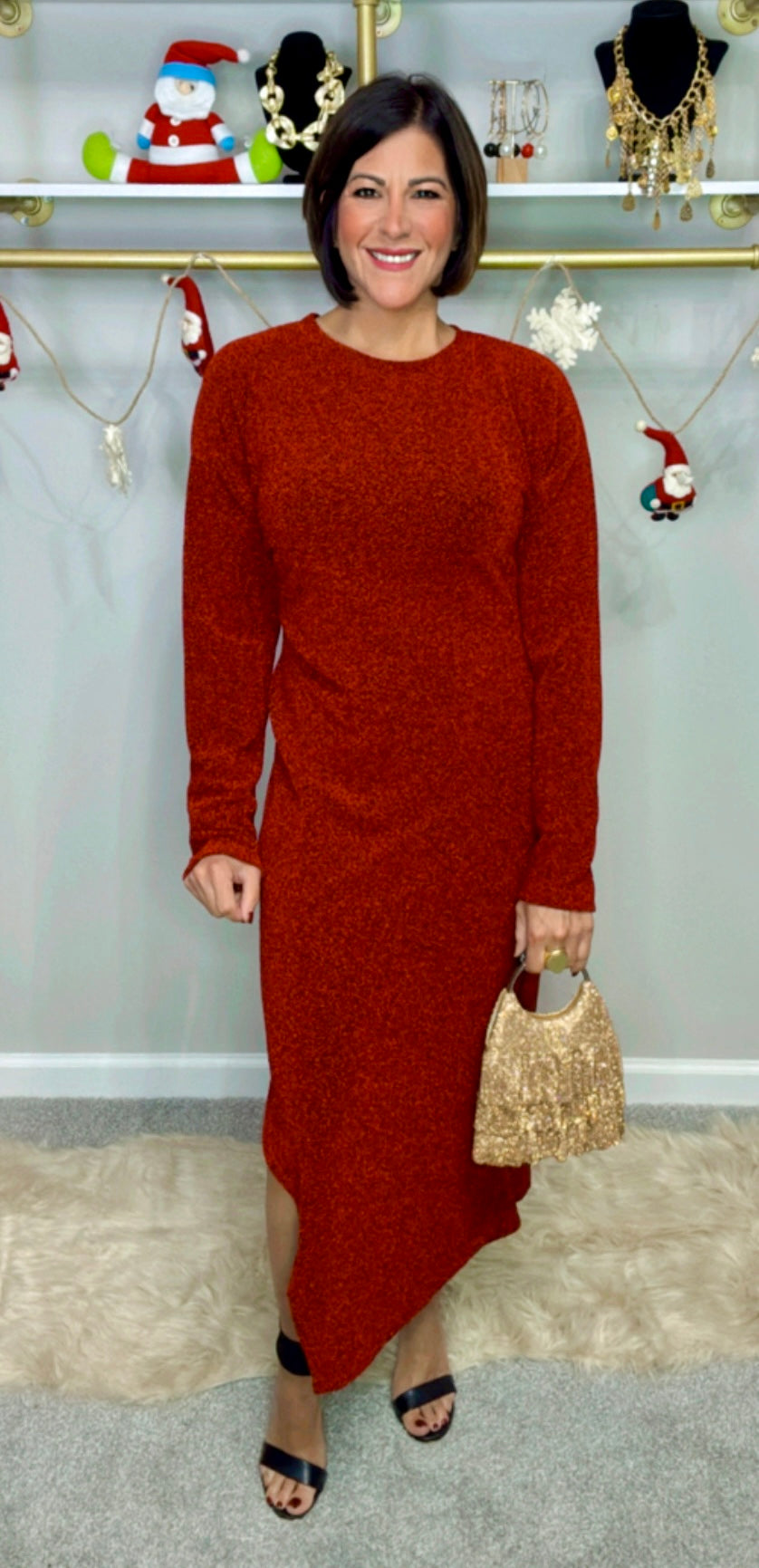 Italian Side Cut Dress Sparkle