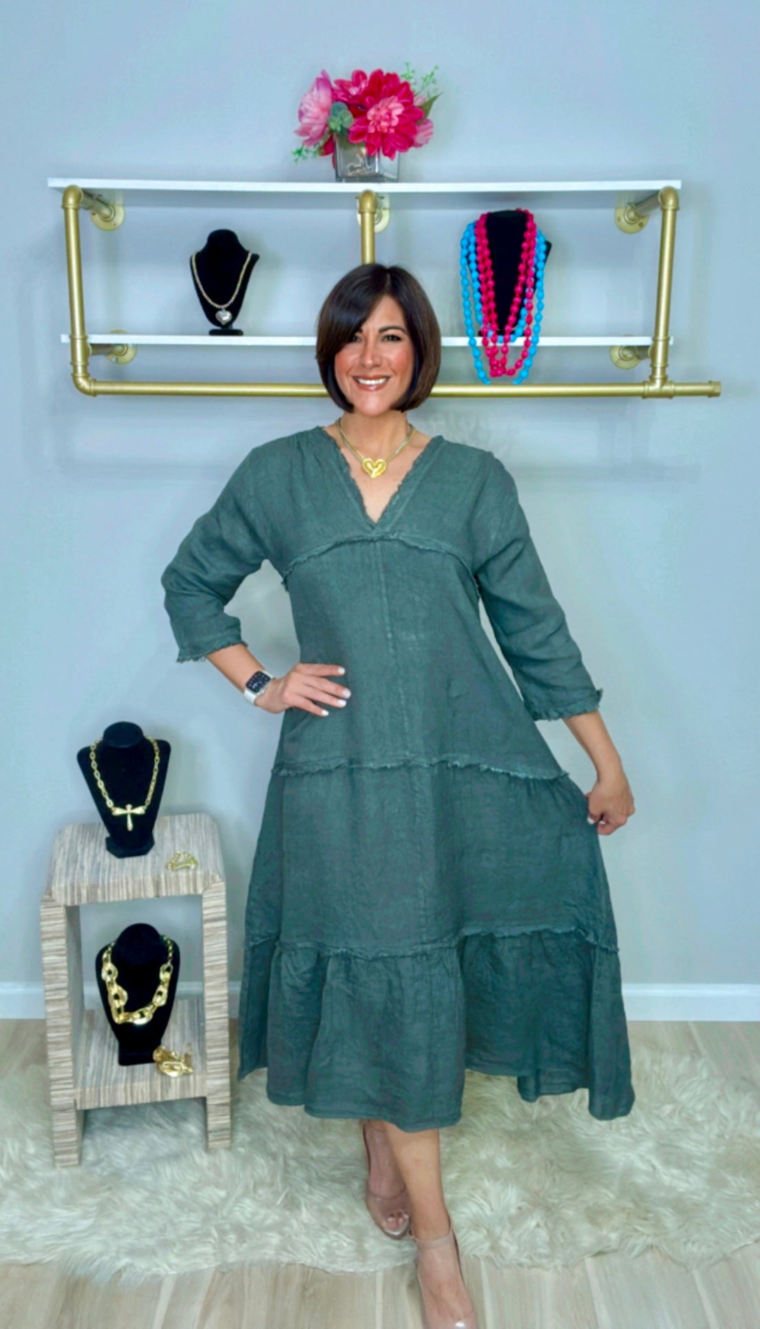 Italian Linen Distressed Maxi