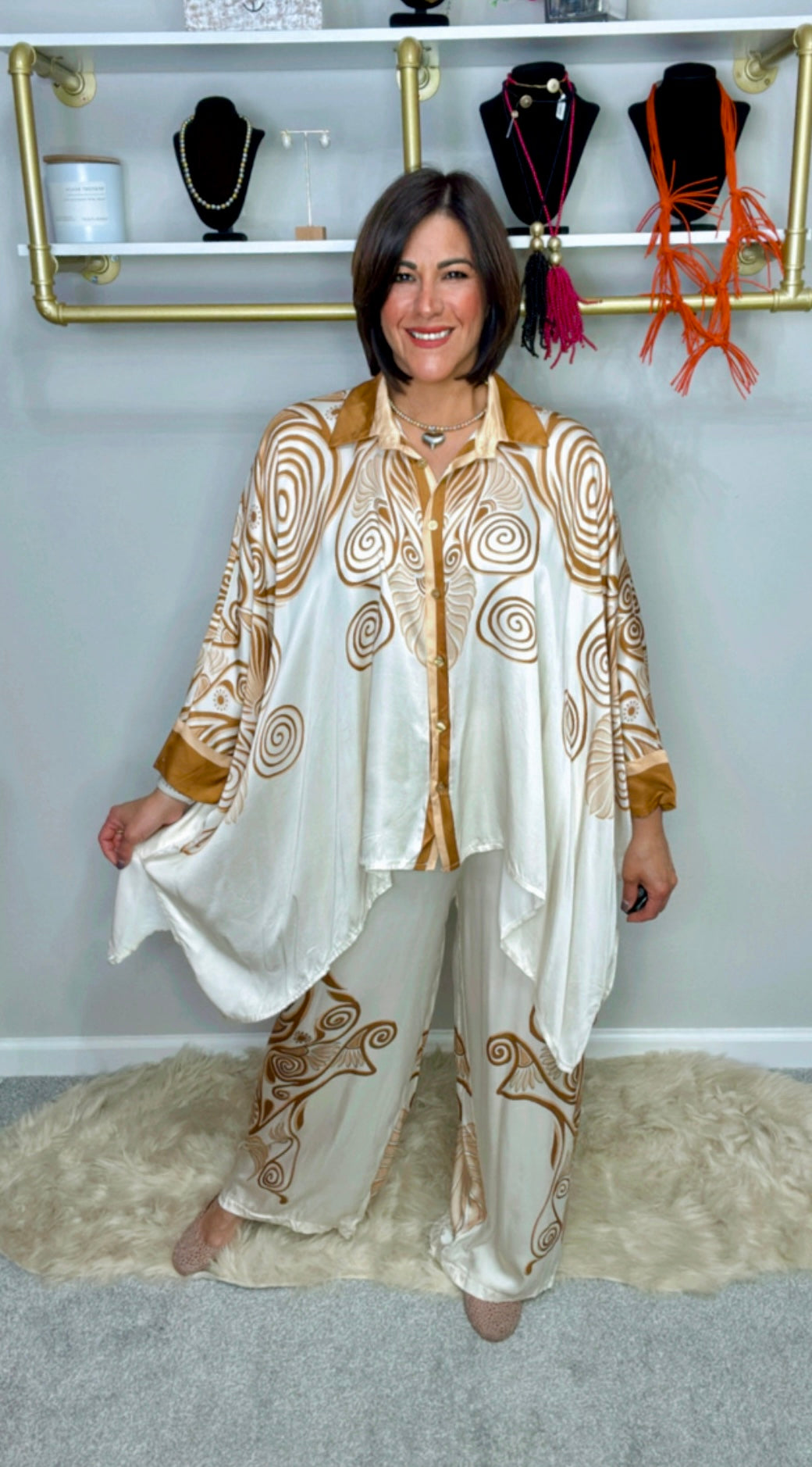 Italian Tunic Silk Pant Set