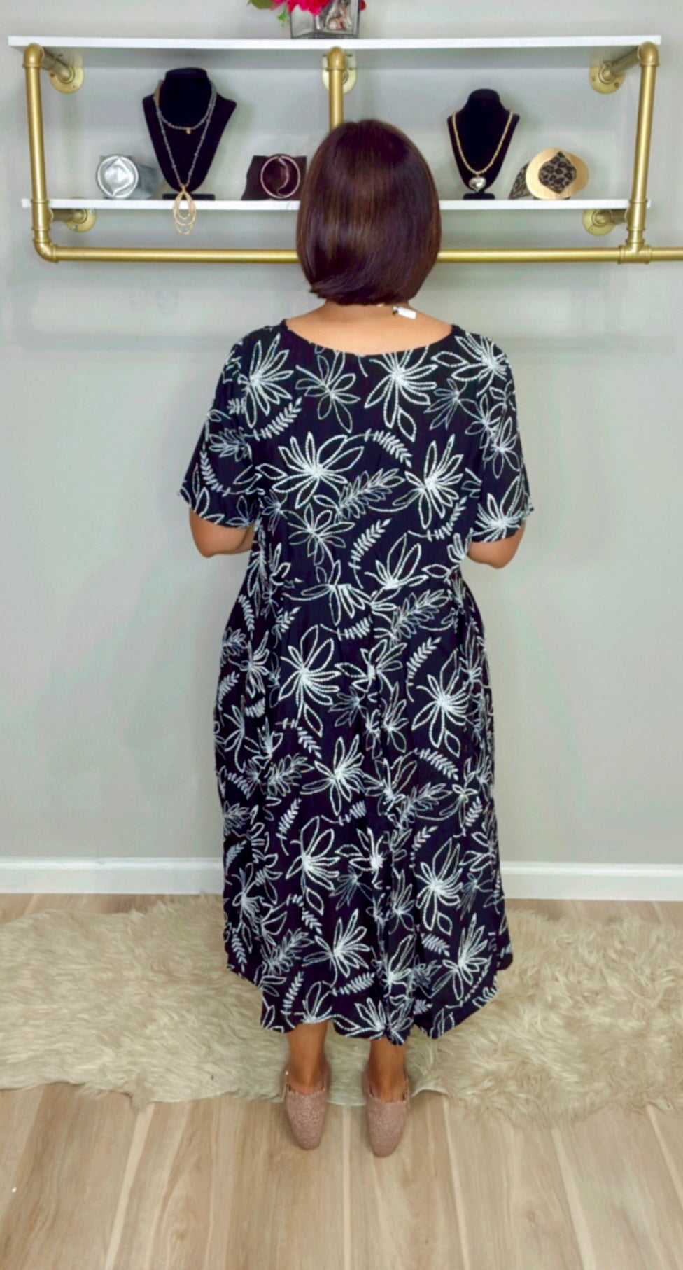 Italian Stamped Midi with Pockets