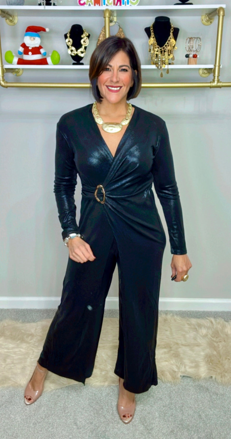 Italian Metallic Jumpsuit