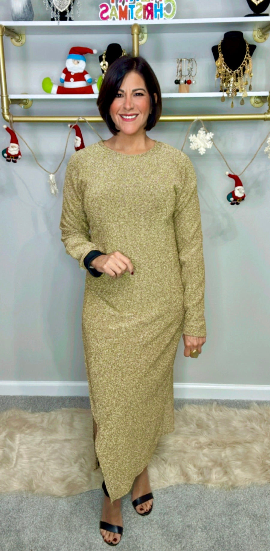 Italian Side Cut Dress Sparkle