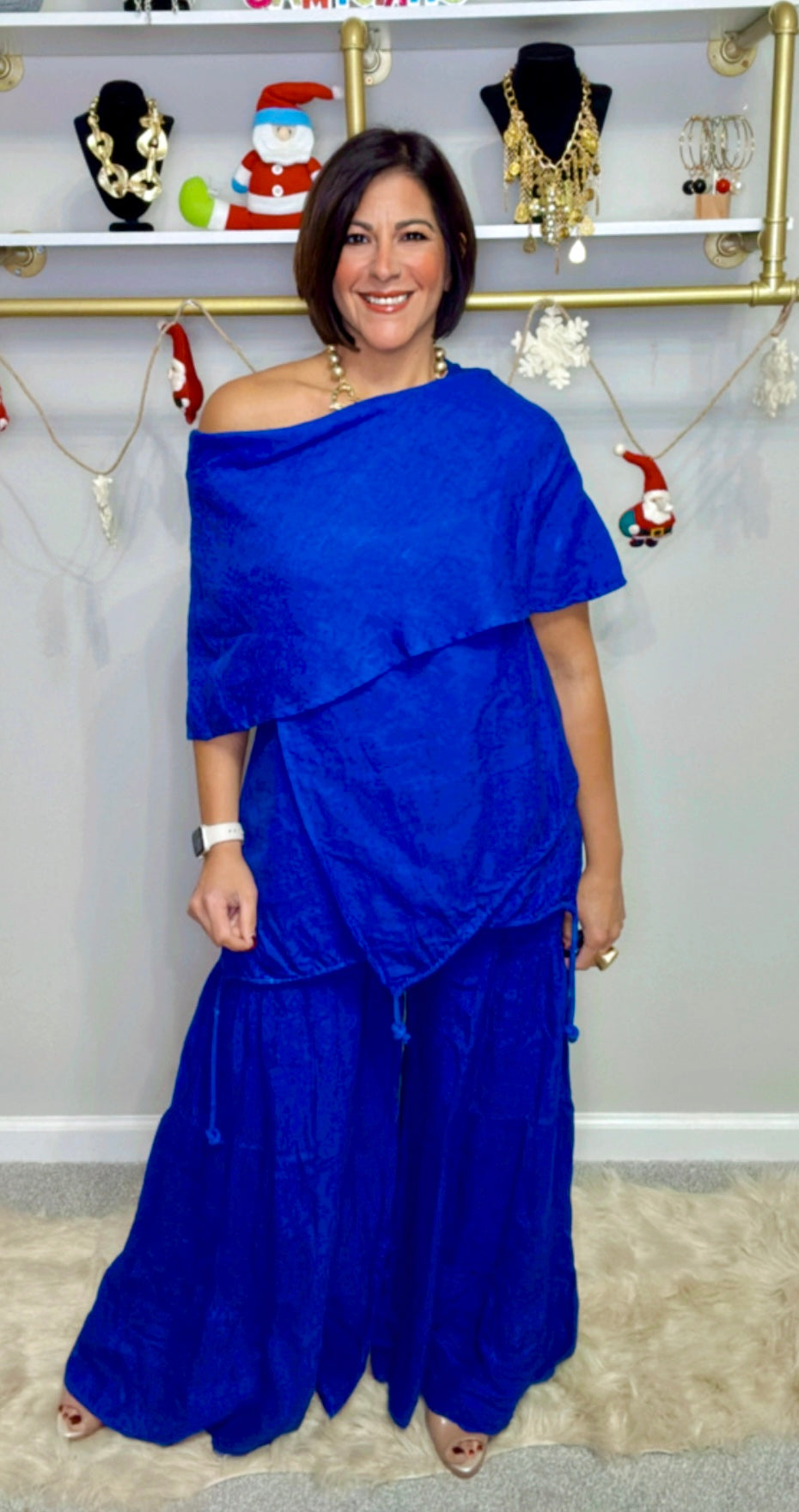 Italian Asymmetric Pant Set