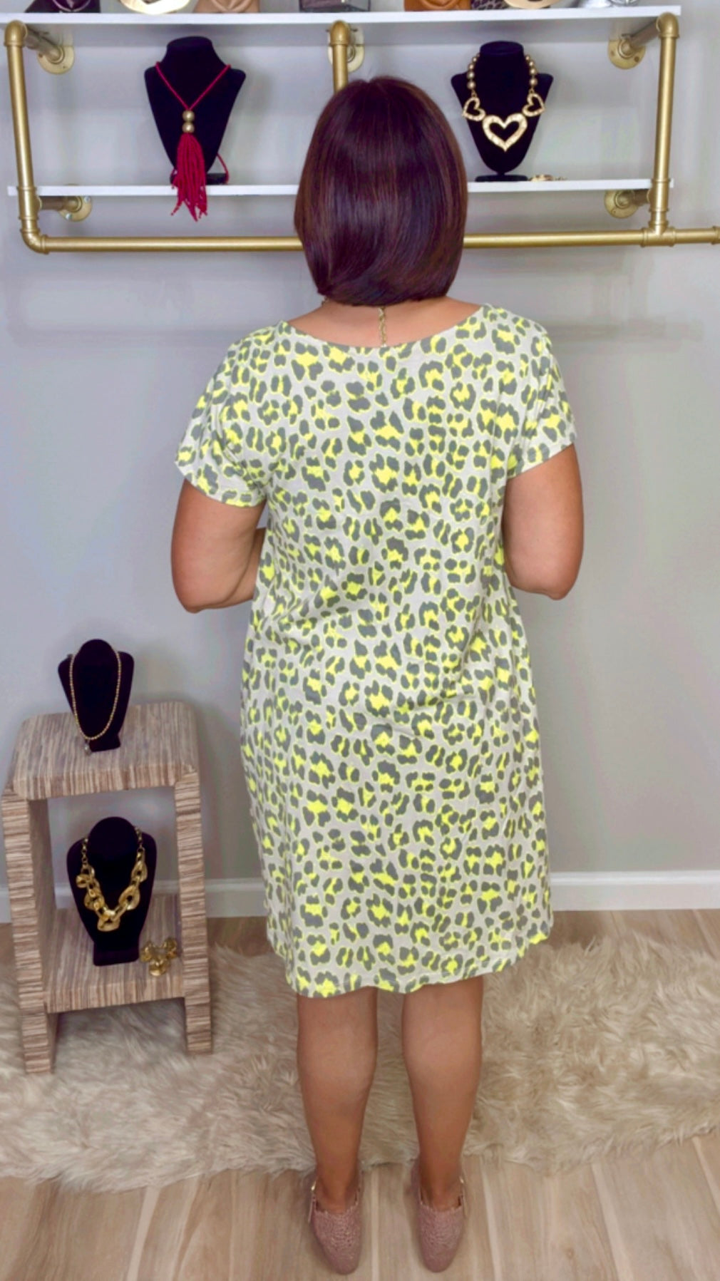 Italian Animal Print Neon Short Dress
