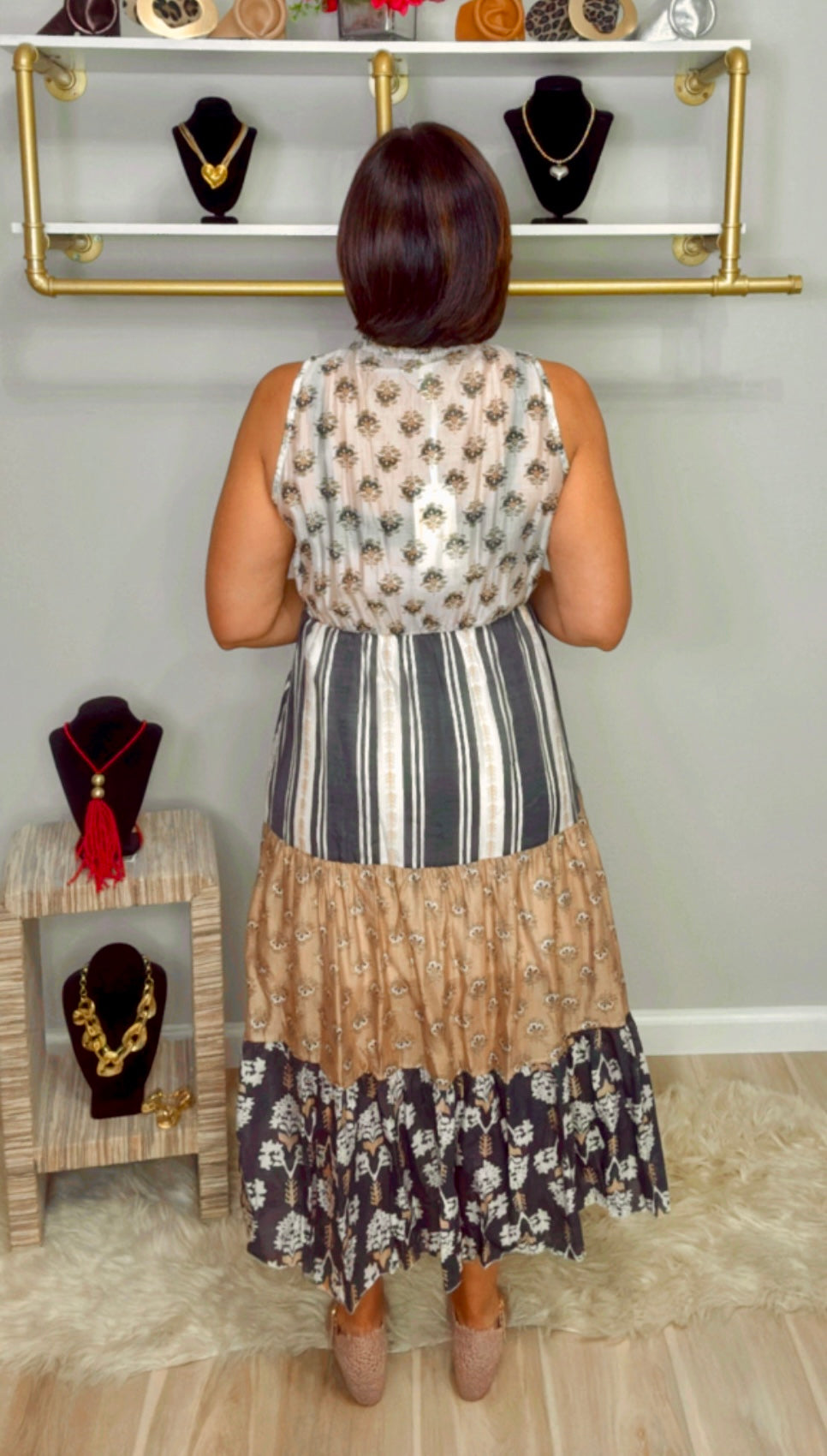 Italian Pattern Block Dress