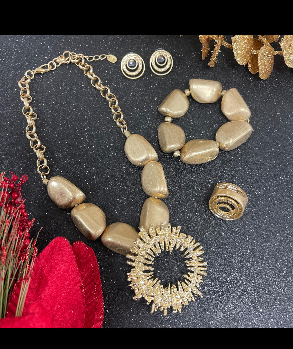 Circle Necklace and Bracelet Set