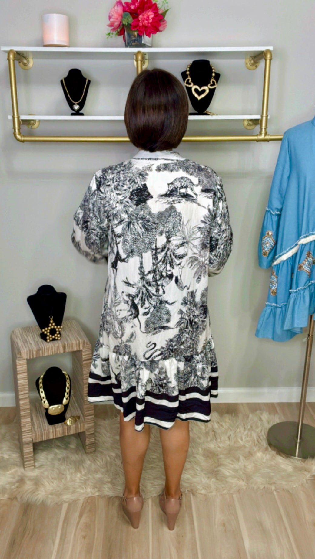 Italian Ruffled Hem Short Dress