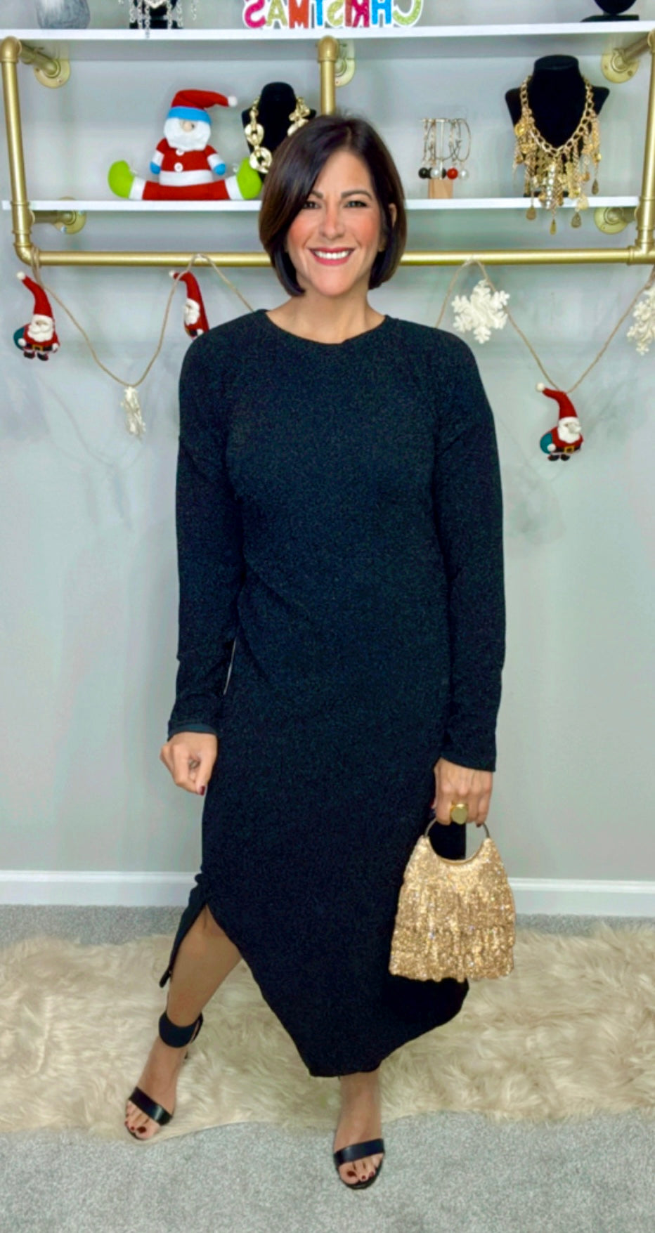 Italian Side Cut Dress Sparkle
