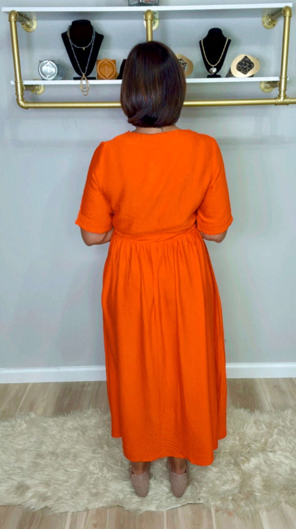 Italian Neck Lace Detail Dress
