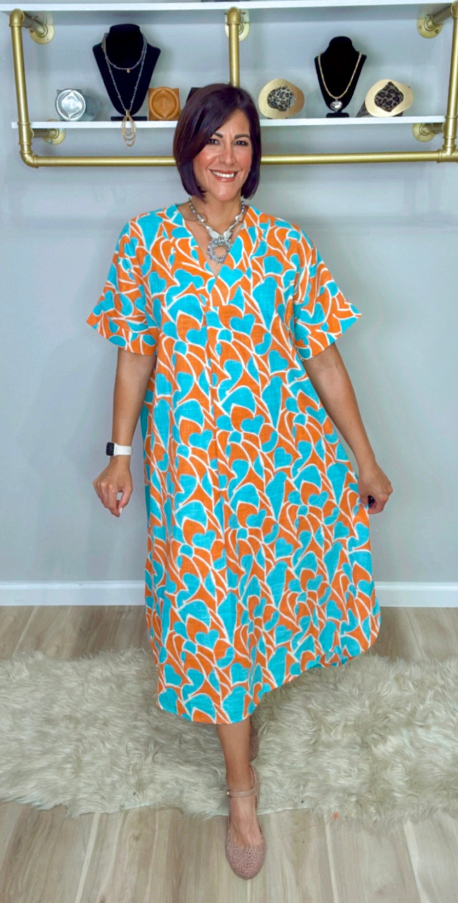 Stamped Tunic Dress