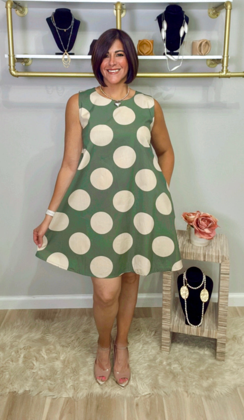 Italian Polka Dots Short Dress