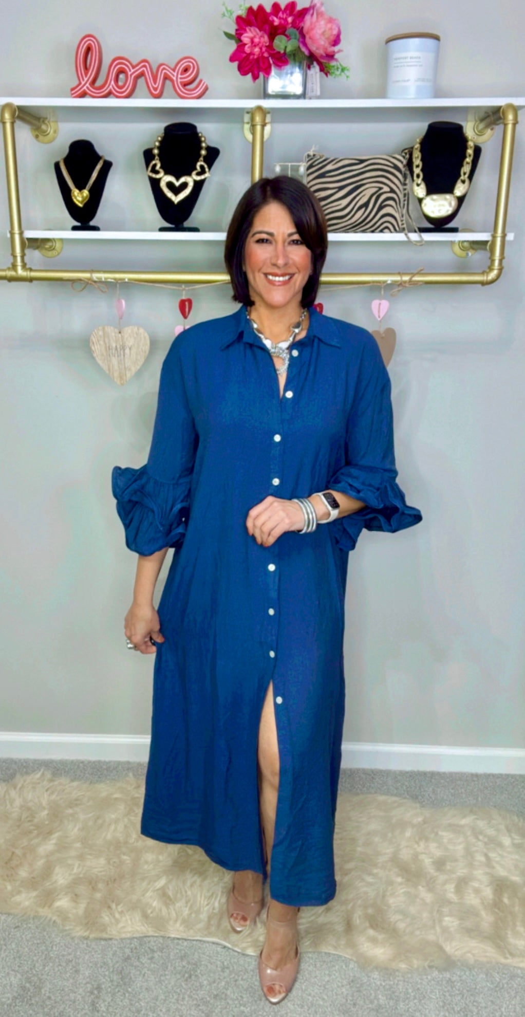 Italian Ruffle Sleeves Dress