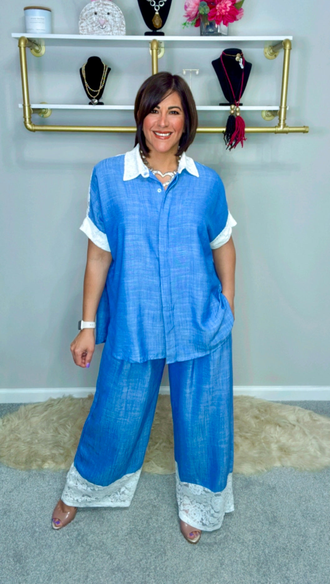 Italian Lace Pant Set