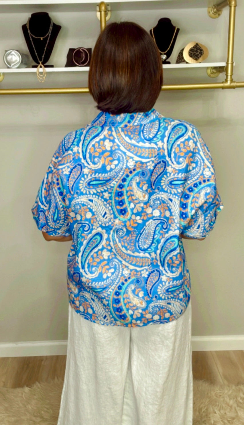 Italian Printed LinenBlouse