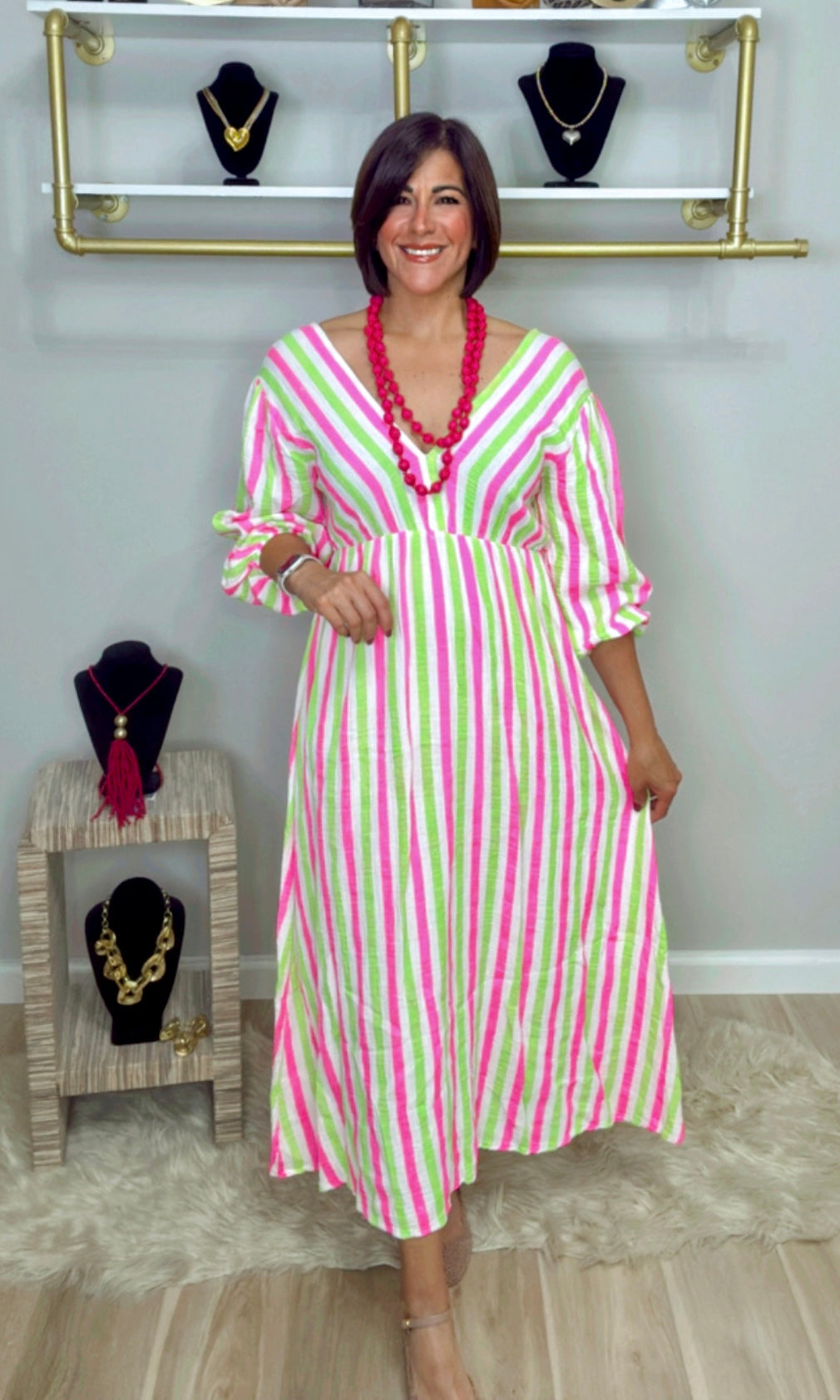 Italian Neón Stripes Dress