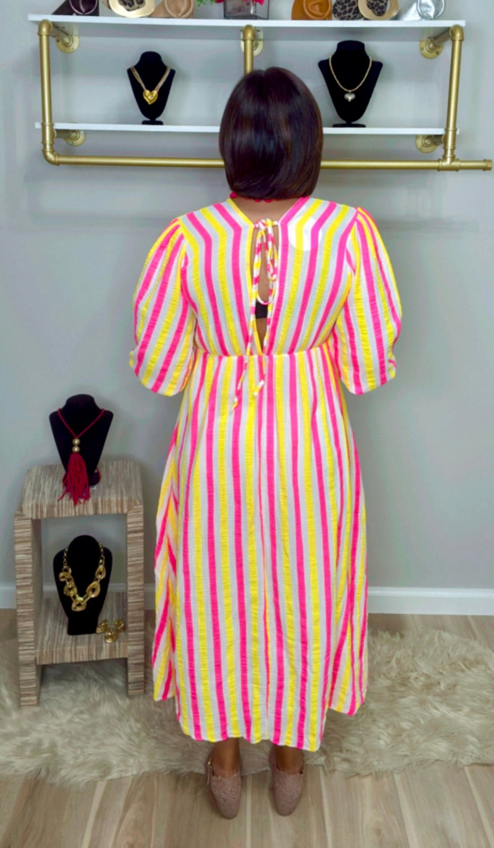 Italian Neón Stripes Dress