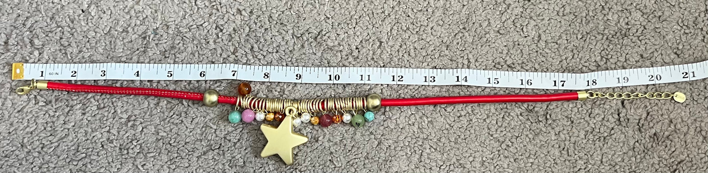 Red Cord Gold filled Start Bracelet