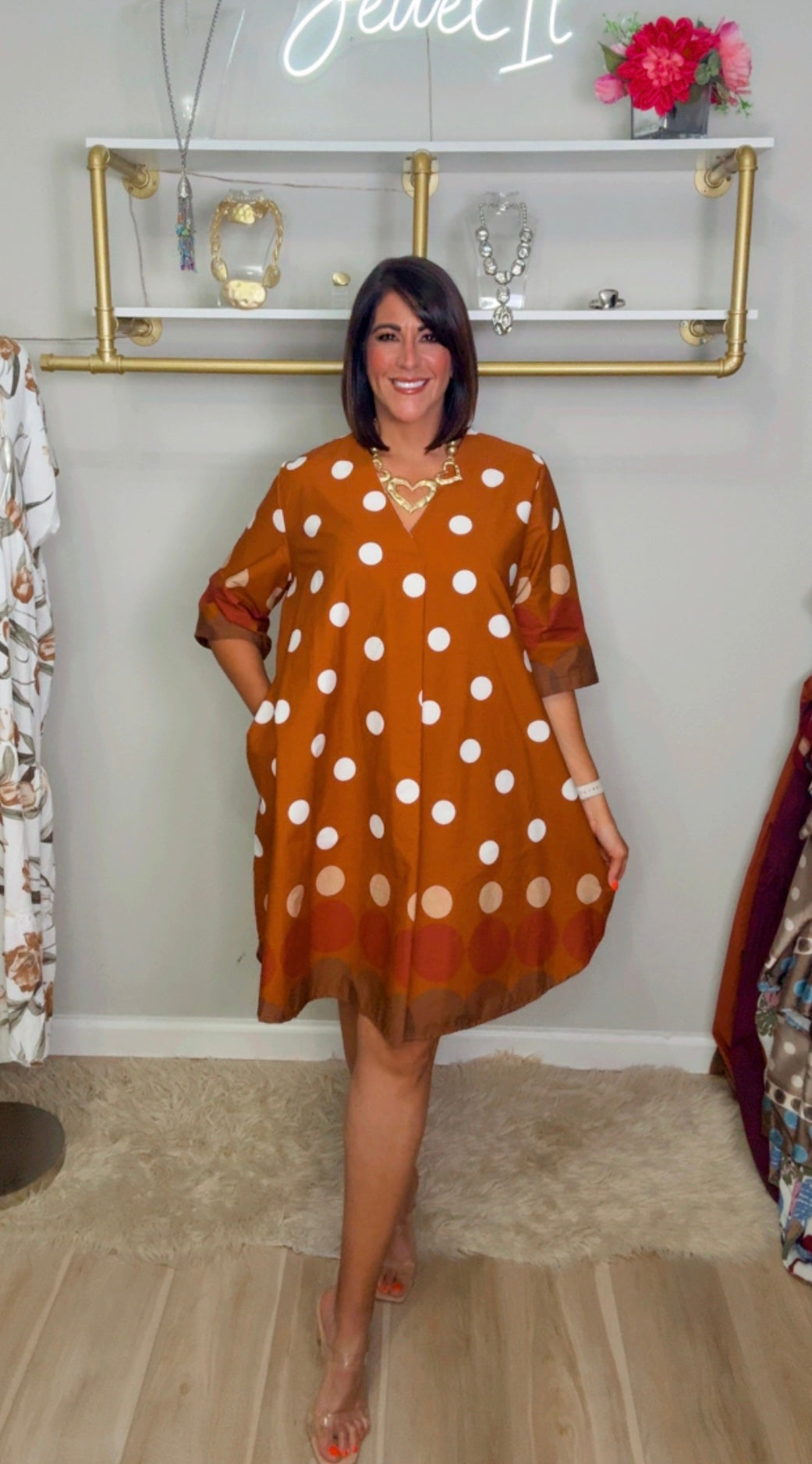 Italian Polla Dots Short Dress