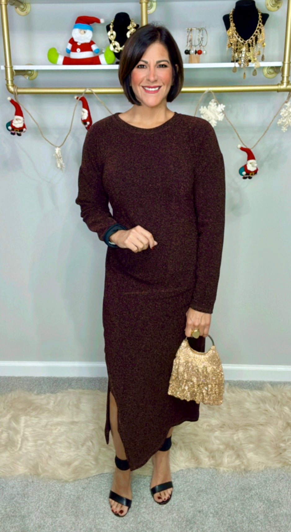 Italian Side Cut Dress Sparkle