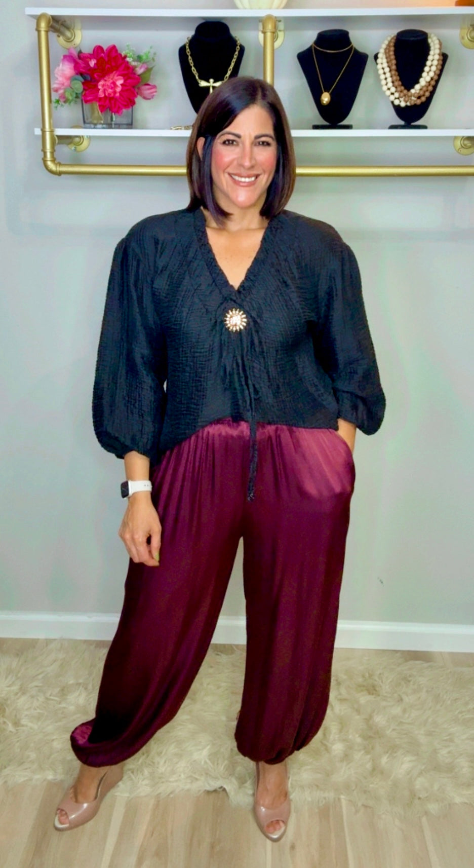 Italian Satén Aladdin Pants