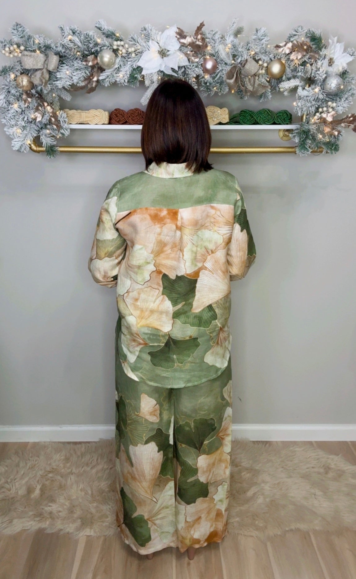 Italian Stamped Linen Pant Set