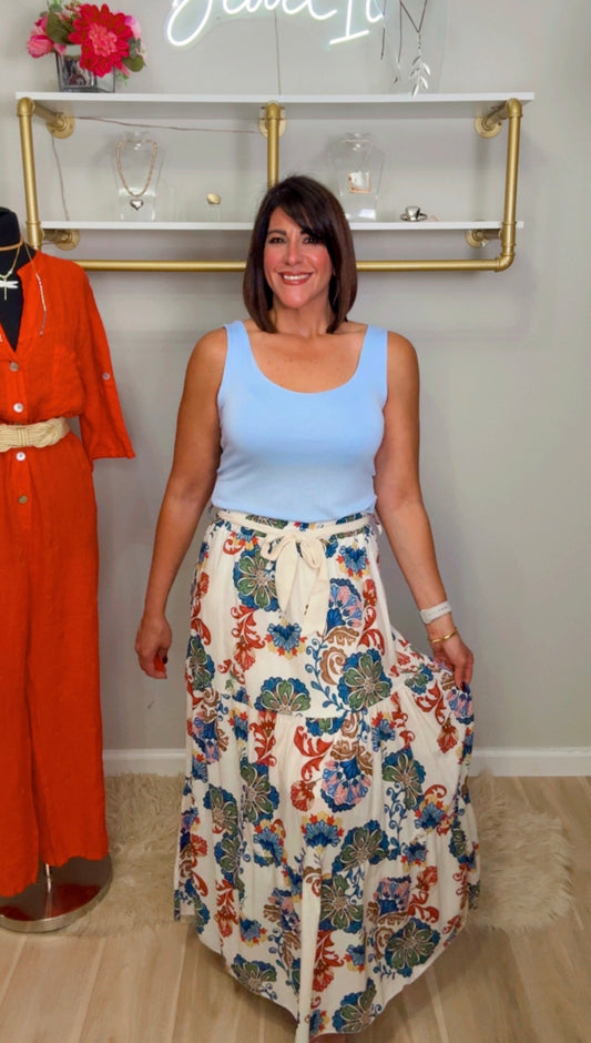Italian Stamped Maxi Skirt