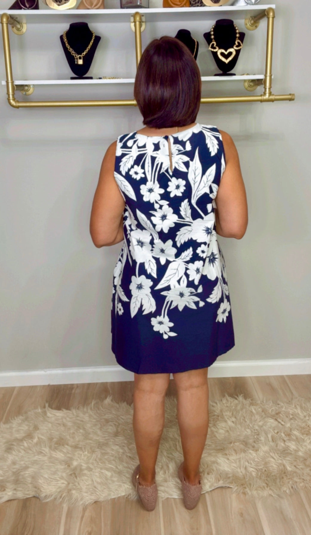 Italian Flower Stamped Dresss