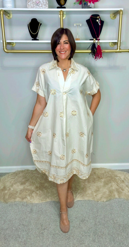 Italian Embroidery Dress Shirt